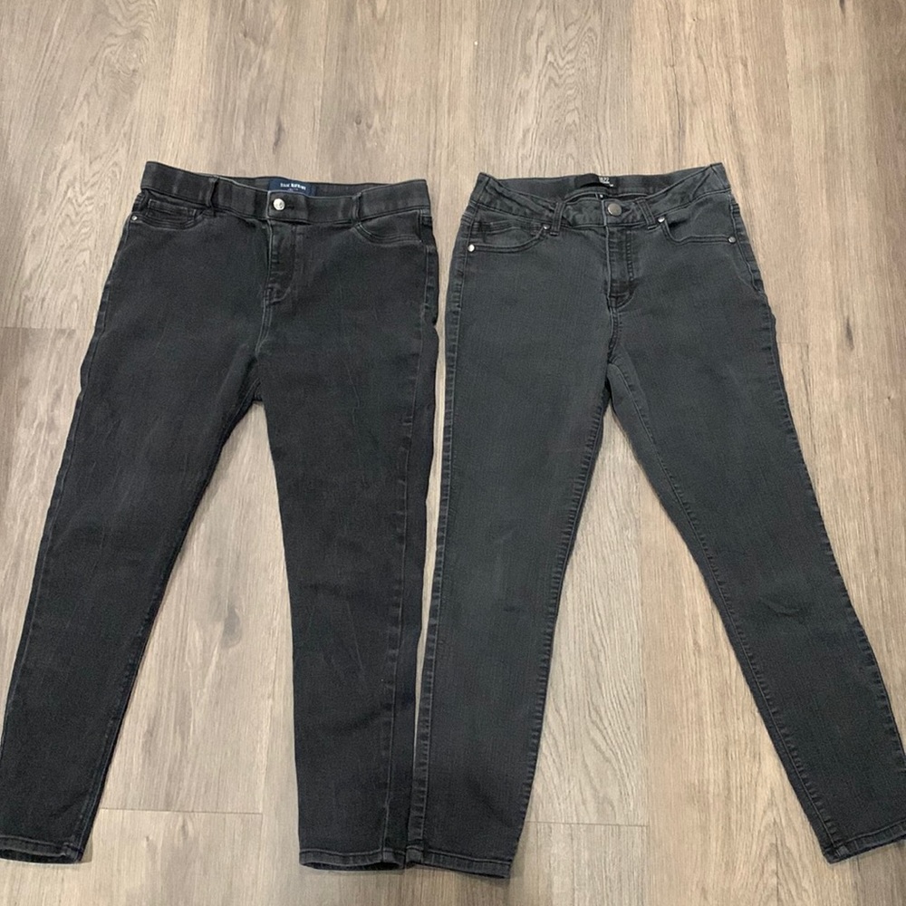2 Pairs of Black Jean Capris